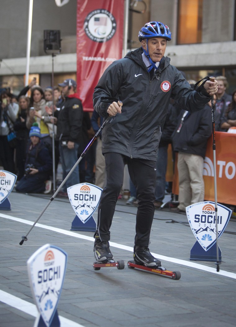 Image: Host Matt Lauer skis on NBC's 'Today' show in New York